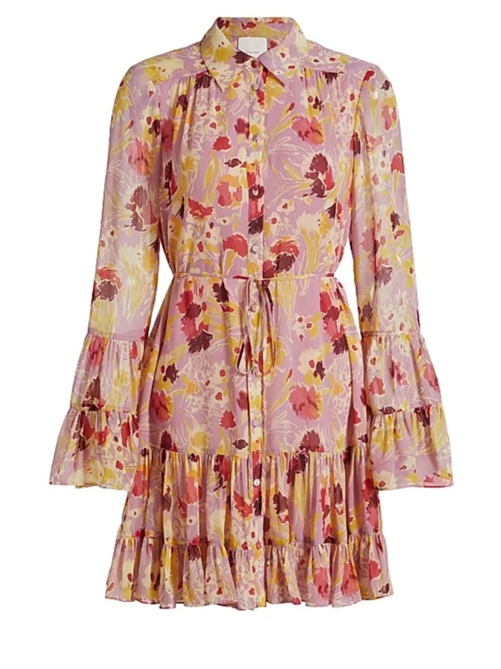 Cinq À Sept Womens Tossed Floral Lyra Dress, mauve orchid 6 - Picture 4 of 9